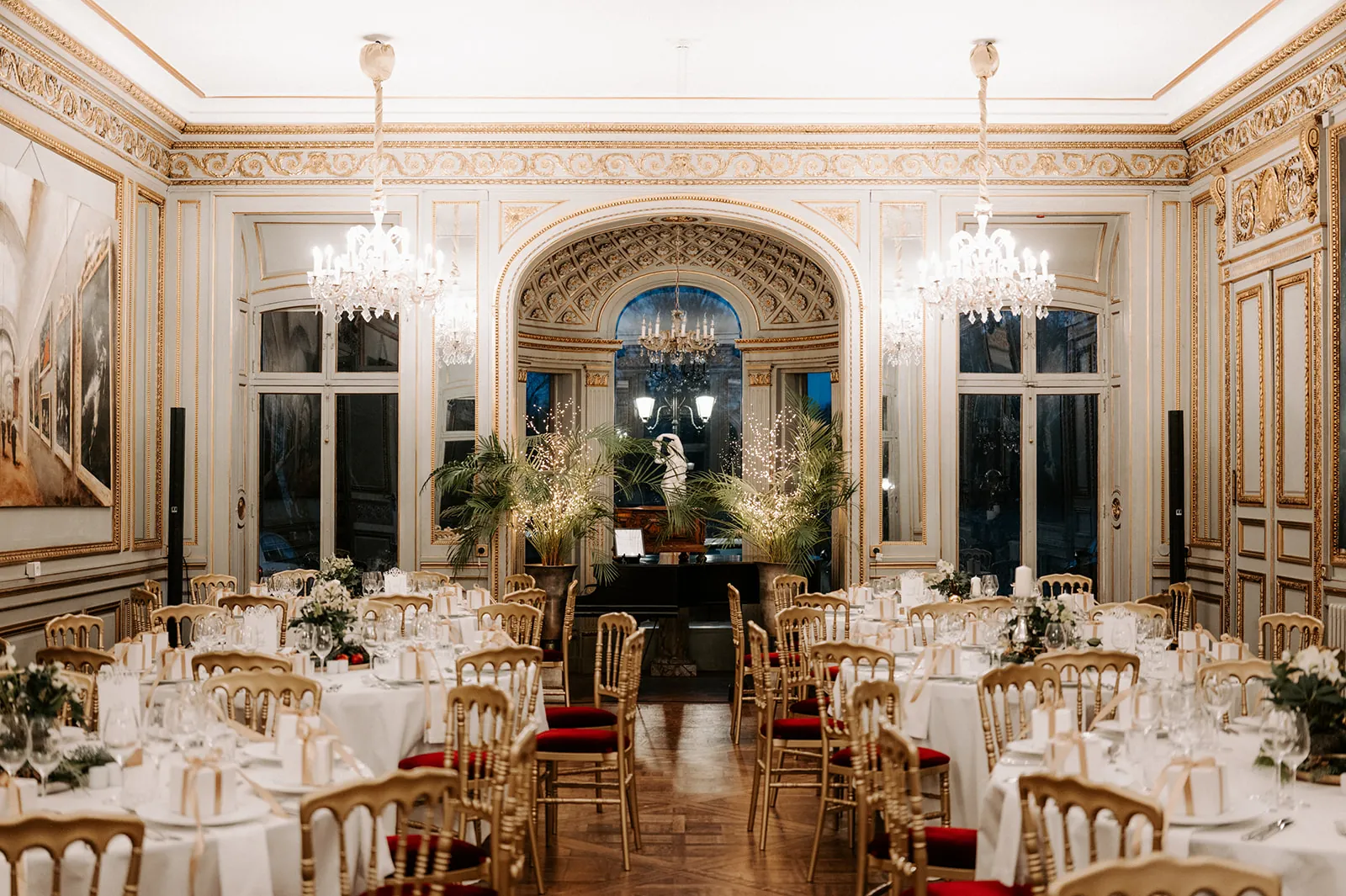 Wedding reception room at Château de Pourtalès, Strasbourg, Alsace
